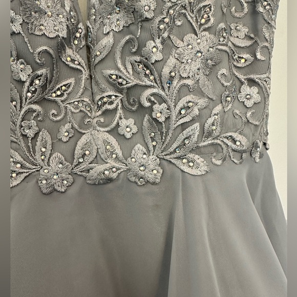 Embellished Homecoming Dress Grey/Slate - Picture 5 of 6